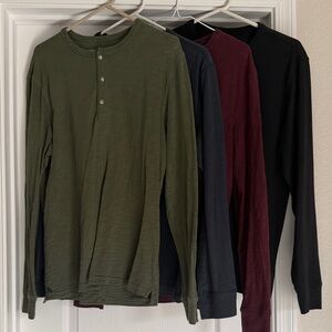 UNTUCKit Long Sleeve Henley - Olive, Navy, Burgundy, Black
